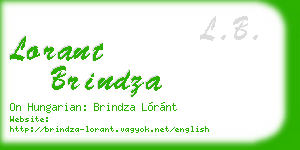 lorant brindza business card